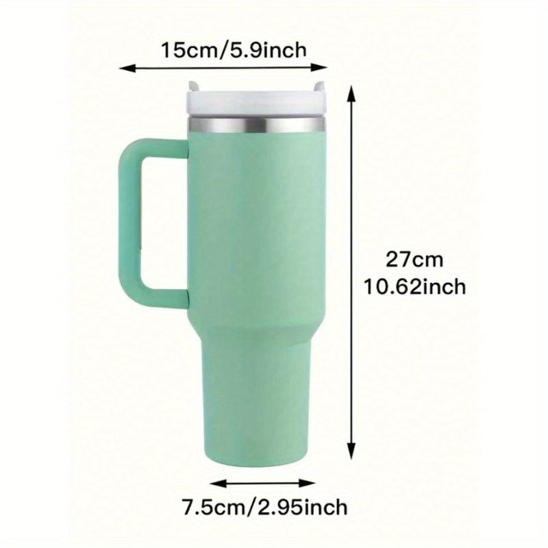 1 Pc solid color second generation car handle ice cup, stainless steel heat-insulated cold cup, suitable for daily use or outdoor camping