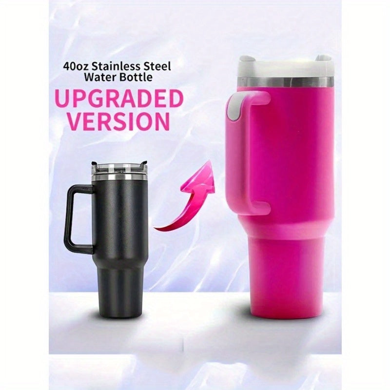 1 Pc solid color second generation car handle ice cup, stainless steel heat-insulated cold cup, suitable for daily use or outdoor camping